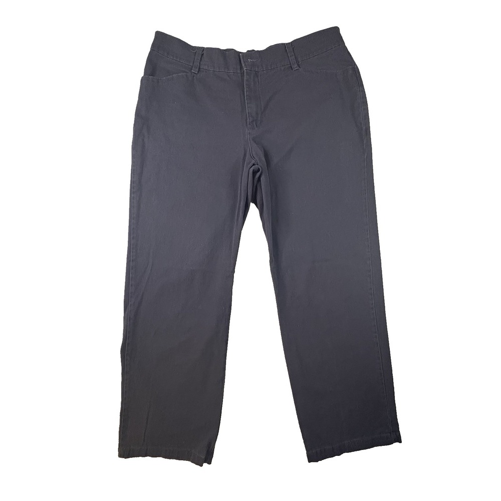 Lee Women's 16 Short (36x28.25) Navy Relaxed Fit Stretch‎ Pants Career Casual